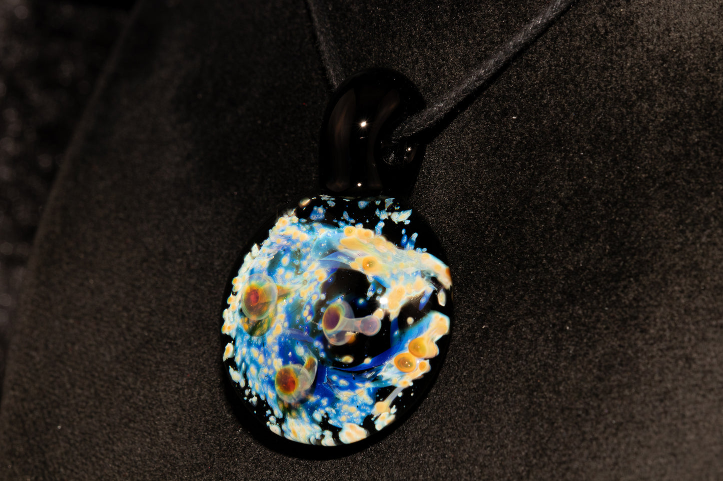 Celestial Galaxy Glass Pendant | Handmade Cosmic Jewelry | Space Lover Necklace | Comet Inspired Art | Artisan Gift
