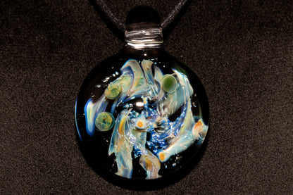 Celestial Galaxy Glass Pendant | Handmade Cosmic Jewelry | Space Lover Necklace | Comet Inspired Art | Artisan Gift