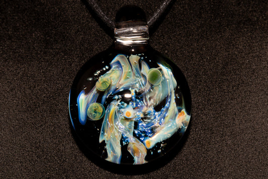 Celestial Galaxy Glass Pendant | Handmade Cosmic Jewelry | Space Lover Necklace | Comet Inspired Art | Artisan Gift