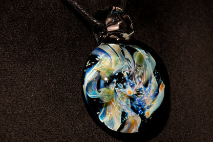 Celestial Galaxy Glass Pendant | Handmade Cosmic Jewelry | Space Lover Necklace | Comet Inspired Art | Artisan Gift