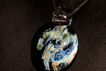 Celestial Galaxy Glass Pendant | Handmade Cosmic Jewelry | Space Lover Necklace | Comet Inspired Art | Artisan Gift