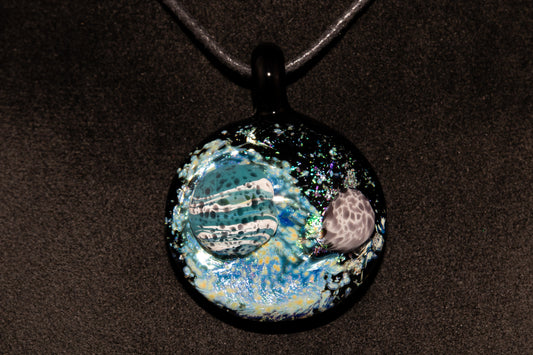 Galaxy Space Pendant | Cosmic Glass Jewelry | Handmade Celestial Necklace | NASA-Inspired Art Gift | Unique Glass Pendant