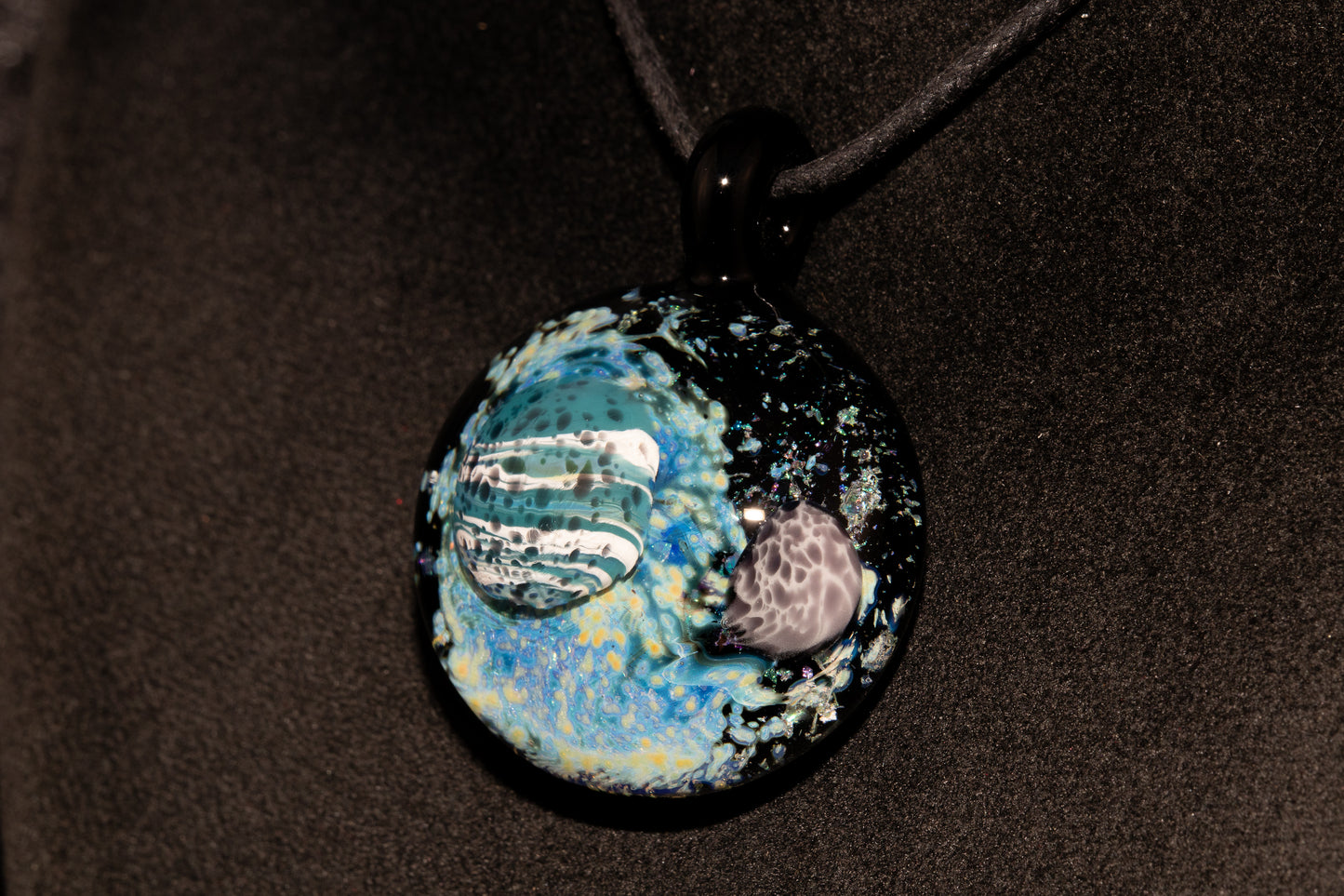 Galaxy Space Pendant | Cosmic Glass Jewelry | Handmade Celestial Necklace | NASA-Inspired Art Gift | Unique Glass Pendant