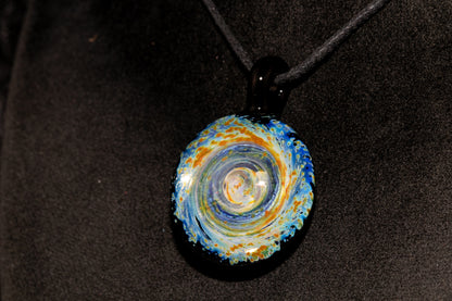 Cosmic Comet Glass Pendant | Space Jewelry | Handmade Galaxy Necklace | Celestial Art Glass | Astronomer Gift