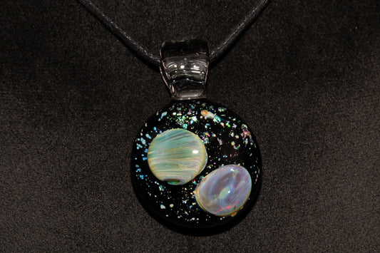 Cosmic Comet Glass Pendant | Space Jewelry | Handmade Galaxy Necklace | Celestial Art Glass | Astronomer Gift