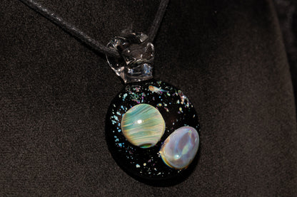 Cosmic Comet Glass Pendant | Space Jewelry | Handmade Galaxy Necklace | Celestial Art Glass | Astronomer Gift