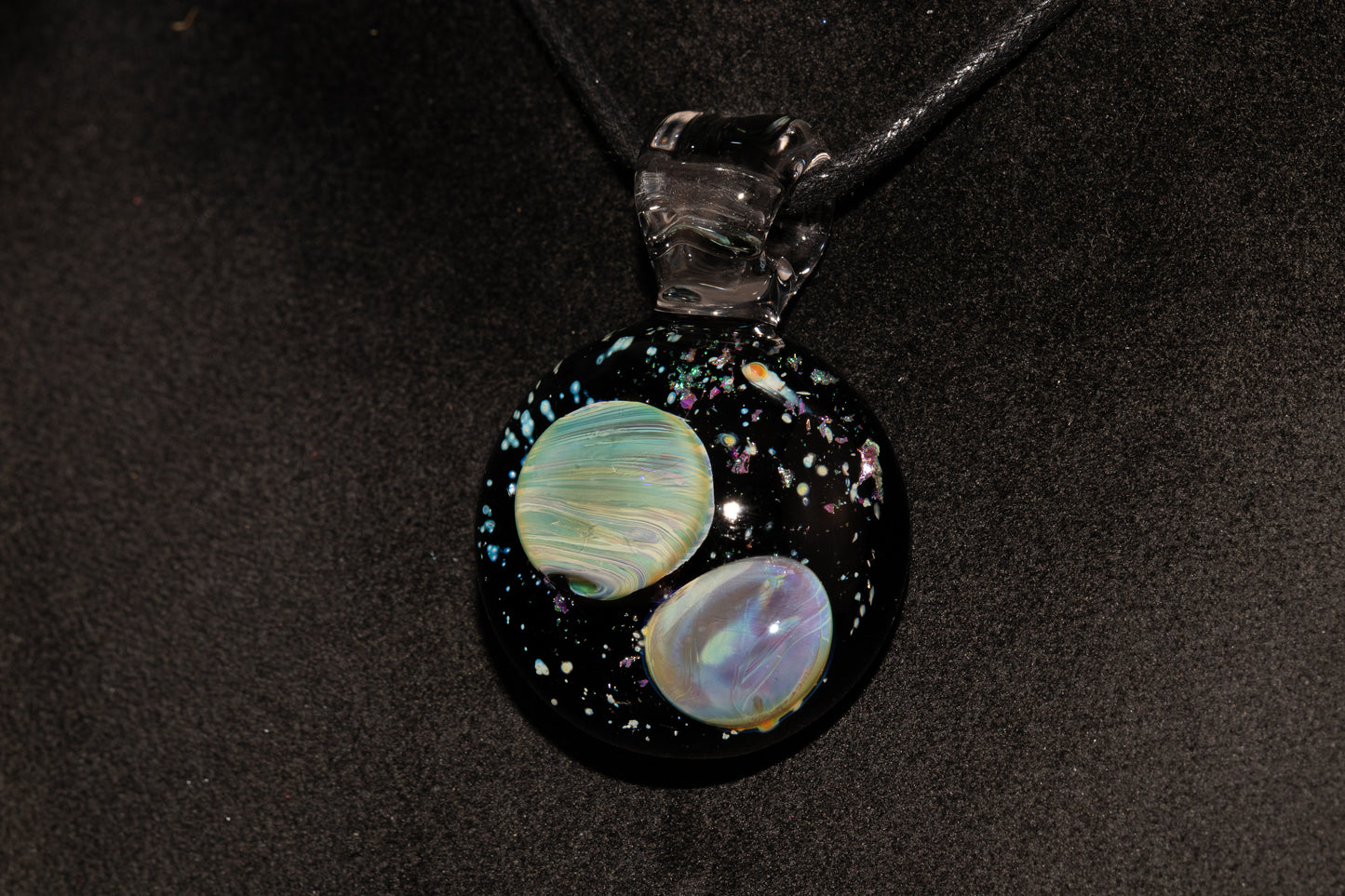 Cosmic Comet Glass Pendant | Space Jewelry | Handmade Galaxy Necklace | Celestial Art Glass | Astronomer Gift