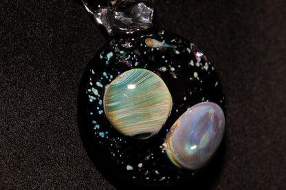 Cosmic Comet Glass Pendant | Space Jewelry | Handmade Galaxy Necklace | Celestial Art Glass | Astronomer Gift