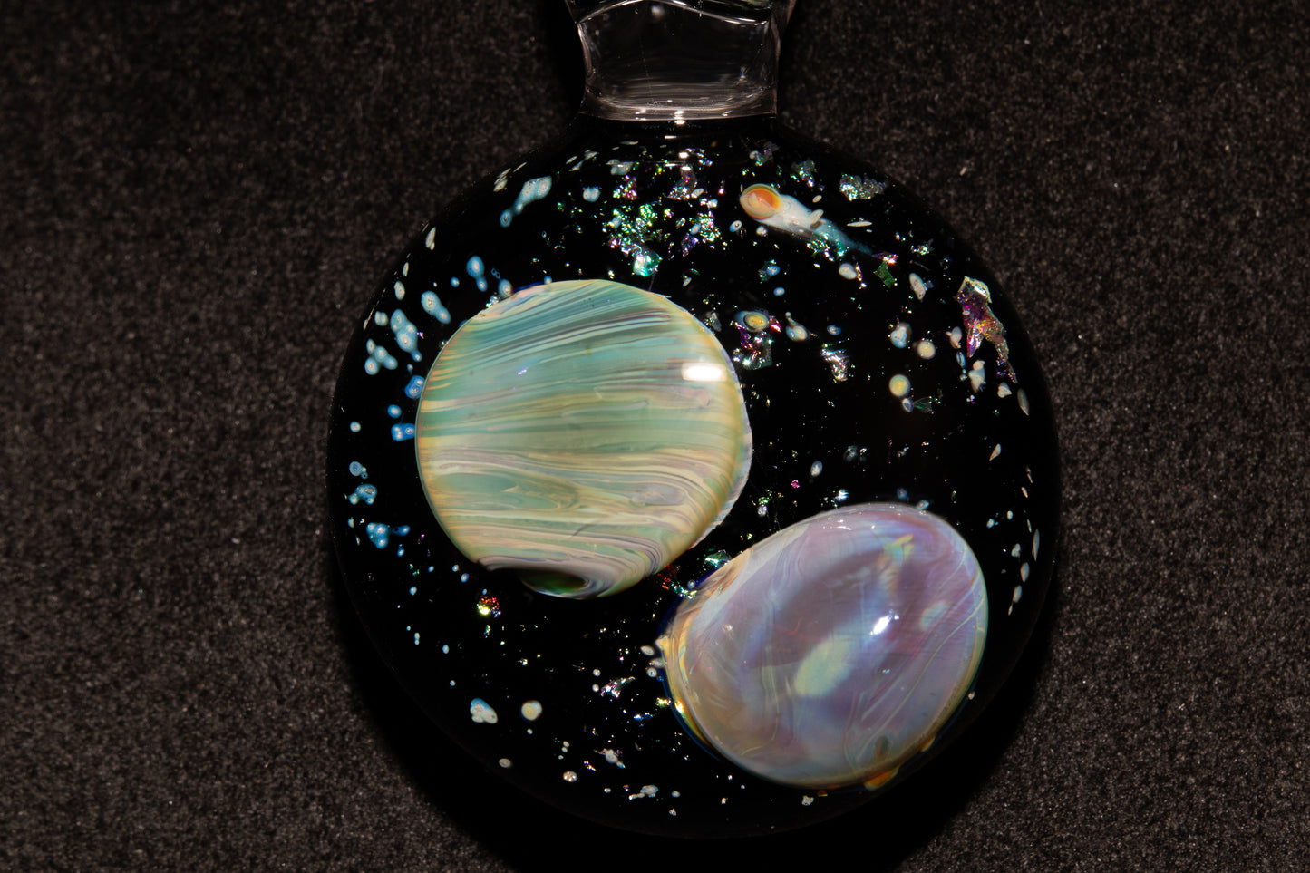 Cosmic Comet Glass Pendant | Space Jewelry | Handmade Galaxy Necklace | Celestial Art Glass | Astronomer Gift