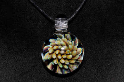 Floral Nebula Glass Pendant | Space Sea Anemone Jewelry | Artisan Handmade Necklace | Colorful Glass Art