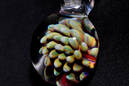 Floral Nebula Glass Pendant | Space Sea Anemone Jewelry | Artisan Handmade Necklace | Colorful Glass Art