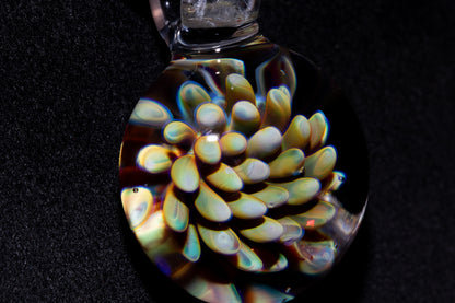 Floral Nebula Glass Pendant | Space Sea Anemone Jewelry | Artisan Handmade Necklace | Colorful Glass Art