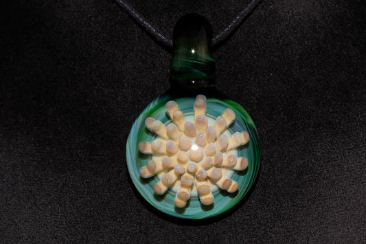 Handblown Dot Implosion Glass Pendant | Space & Sea Floral Necklace | Galaxy Jewelry | Artisan Glass Gift