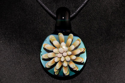 Floral Nebula Glass Pendant | Space Sea Anemone Jewelry | Artisan Handmade Necklace | Colorful Glass Art