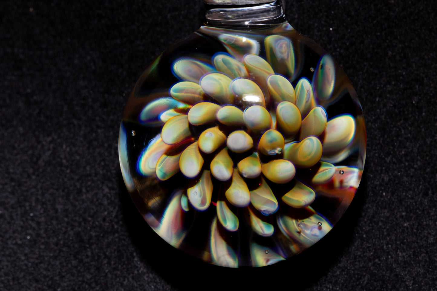 Floral Nebula Glass Pendant | Space Sea Anemone Jewelry | Artisan Handmade Necklace | Colorful Glass Art