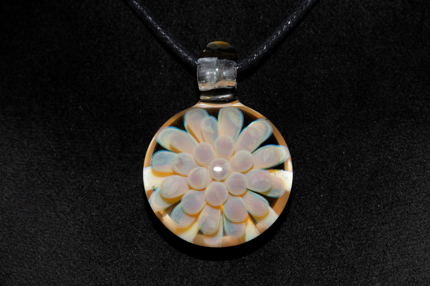 Dot Implosion Glass Pendant | Floral Galaxy Jewelry | Space Sea Anemone Necklace | Handmade Artisan Glass Art Gift