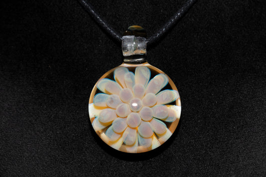 Dot Implosion Glass Pendant | Floral Galaxy Jewelry | Space Sea Anemone Necklace | Handmade Artisan Glass Art Gift