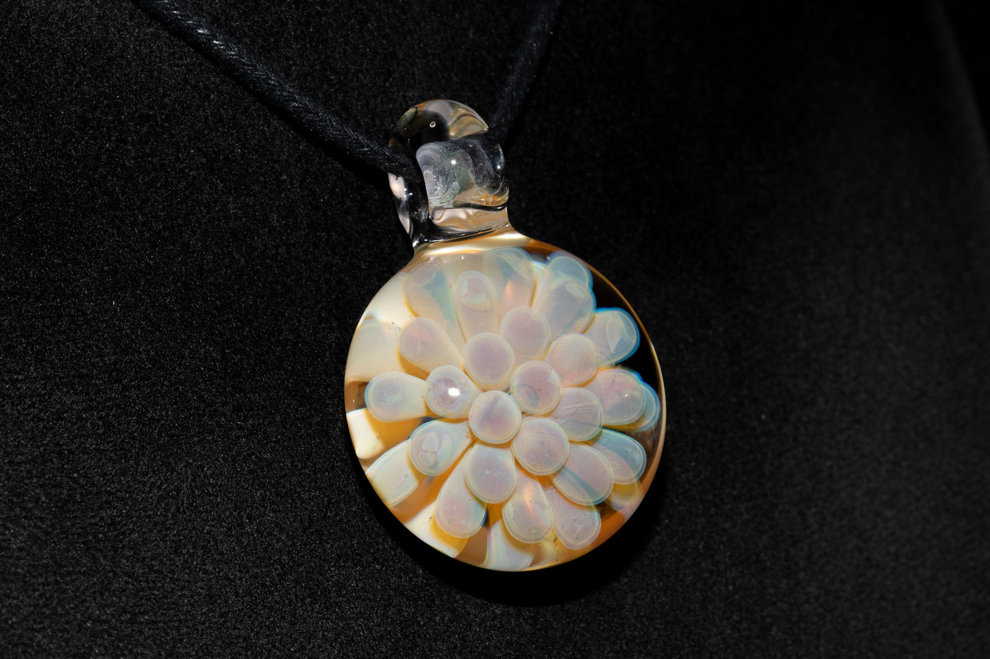 Dot Implosion Glass Pendant | Floral Galaxy Jewelry | Space Sea Anemone Necklace | Handmade Artisan Glass Art Gift