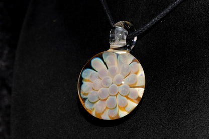 Dot Implosion Glass Pendant | Floral Galaxy Jewelry | Space Sea Anemone Necklace | Handmade Artisan Glass Art Gift
