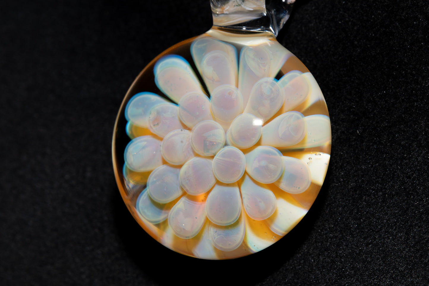 Dot Implosion Glass Pendant | Floral Galaxy Jewelry | Space Sea Anemone Necklace | Handmade Artisan Glass Art Gift
