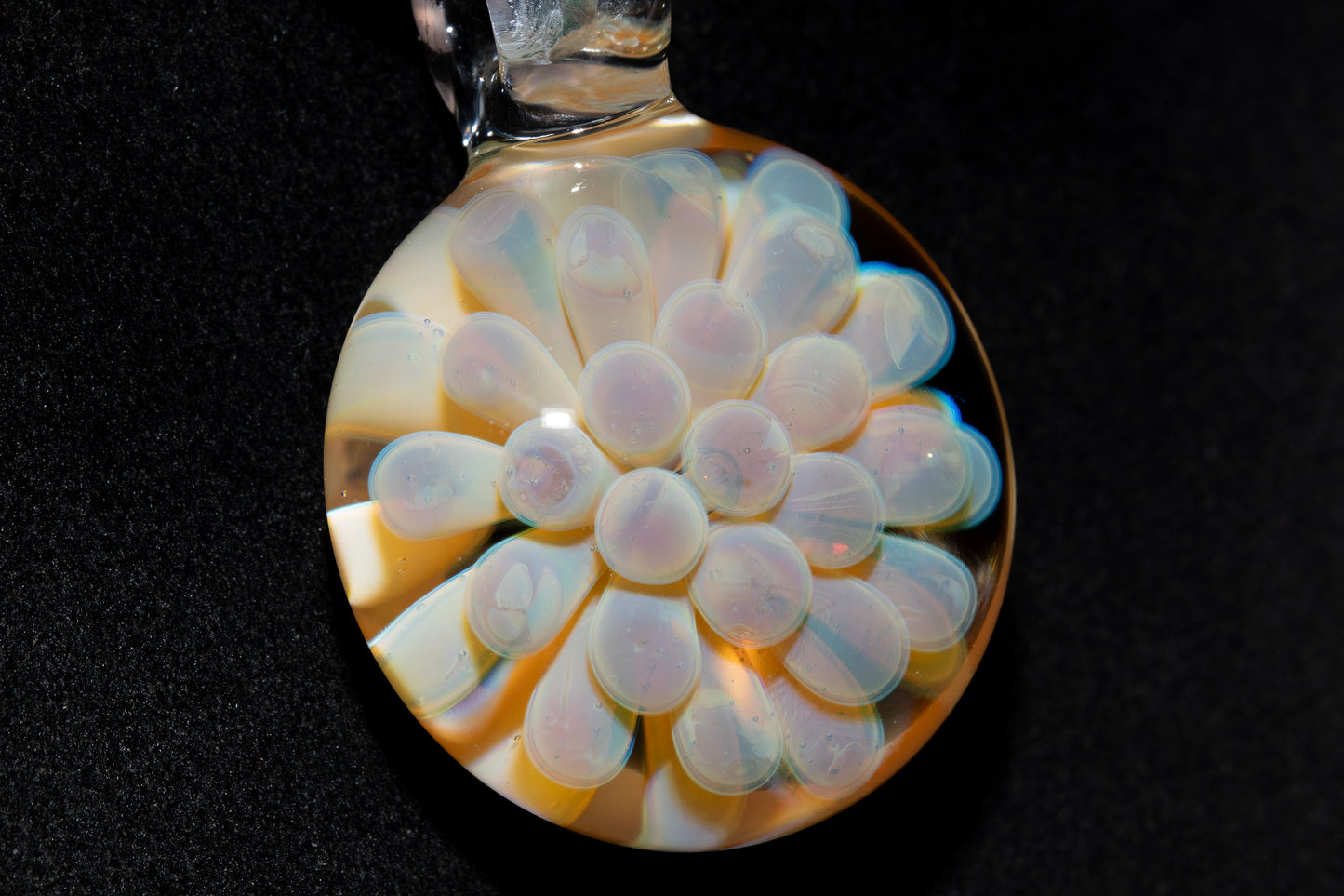 Dot Implosion Glass Pendant | Floral Galaxy Jewelry | Space Sea Anemone Necklace | Handmade Artisan Glass Art Gift