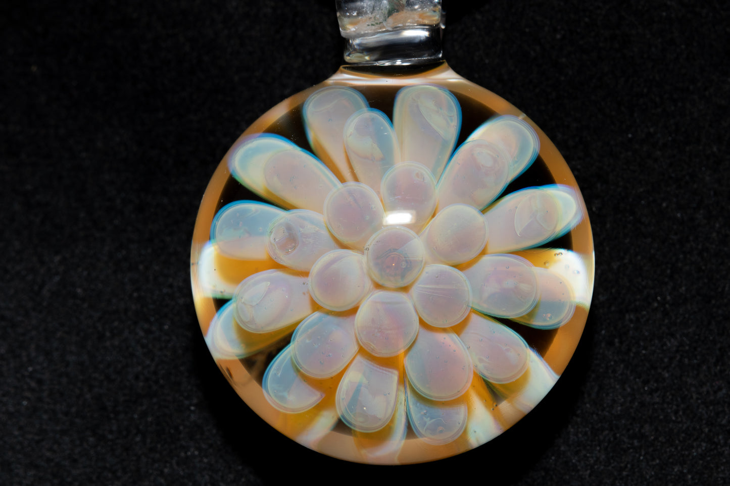Dot Implosion Glass Pendant | Floral Galaxy Jewelry | Space Sea Anemone Necklace | Handmade Artisan Glass Art Gift