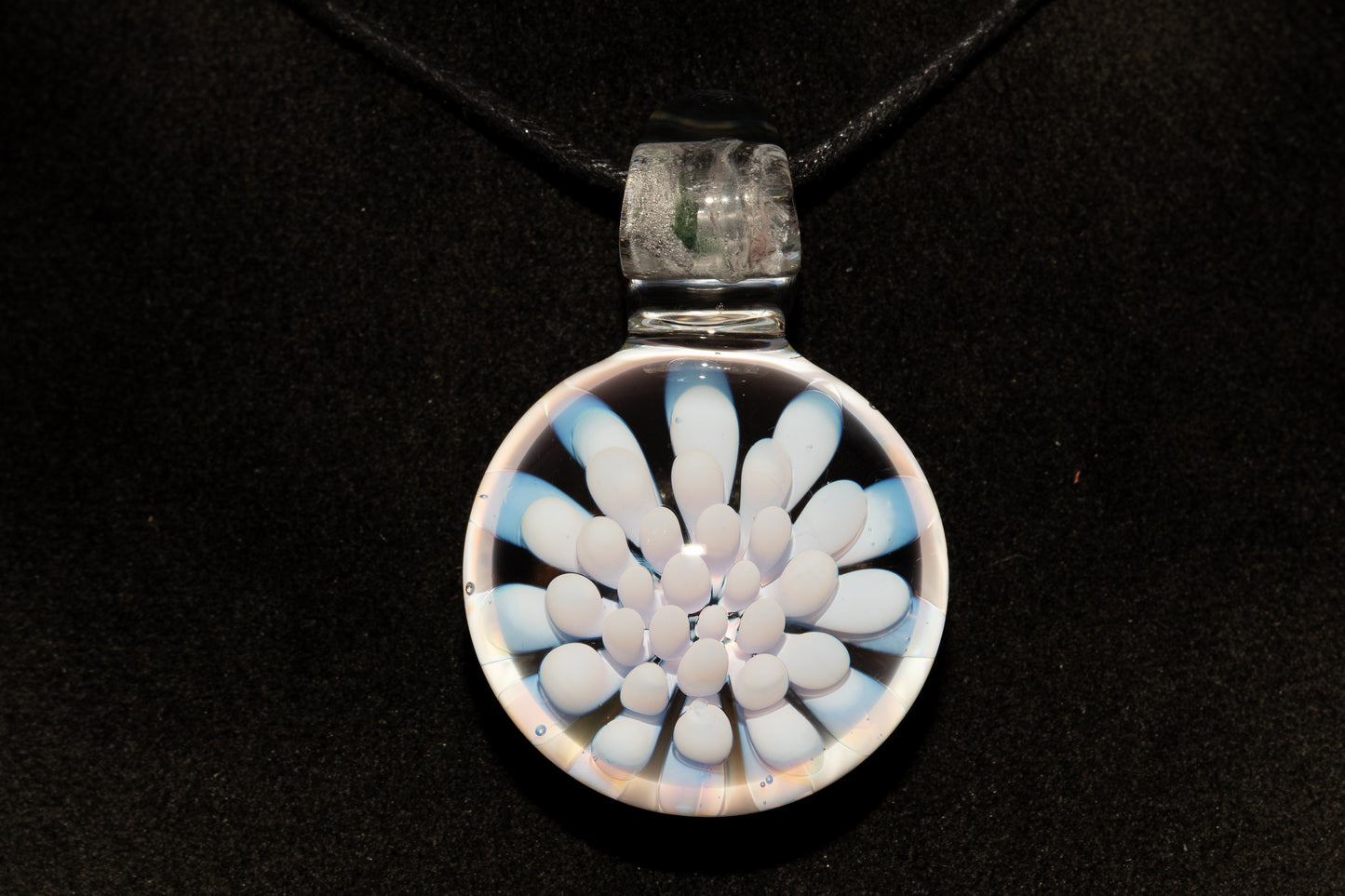 Handblown Dot Implosion Glass Pendant | Space & Sea Floral Necklace | Galaxy Jewelry | Artisan Glass Gift