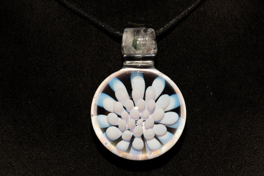 Handblown Dot Implosion Glass Pendant | Space & Sea Floral Necklace | Galaxy Jewelry | Artisan Glass Gift