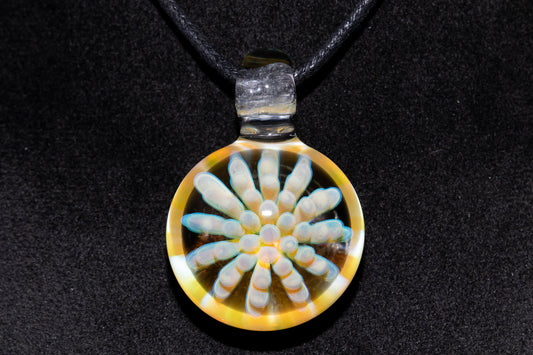 Cosmic Dot Implosion Pendant | Galaxy Floral Glass Necklace | Sea Anemone Inspired Jewelry | Handcrafted Art Glass