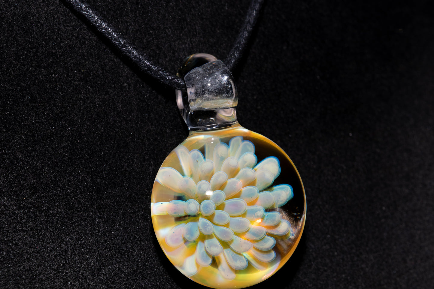 Cosmic Dot Implosion Pendant | Galaxy Floral Glass Necklace | Sea Anemone Inspired Jewelry | Handcrafted Art Glass