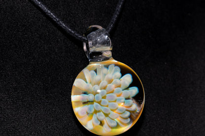 Cosmic Dot Implosion Pendant | Galaxy Floral Glass Necklace | Sea Anemone Inspired Jewelry | Handcrafted Art Glass