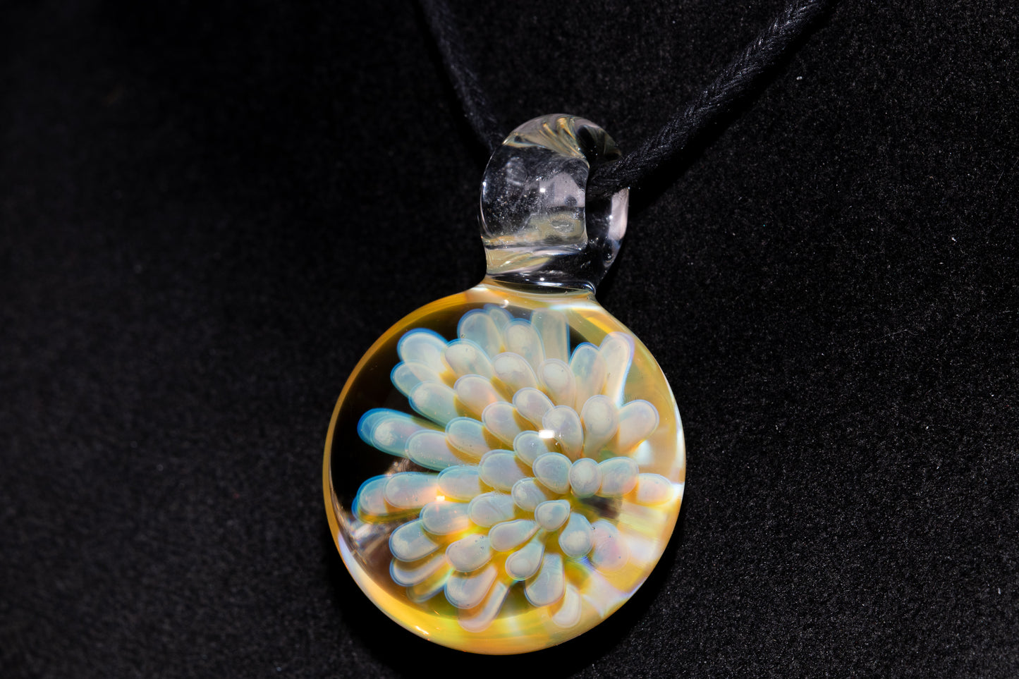 Cosmic Dot Implosion Pendant | Galaxy Floral Glass Necklace | Sea Anemone Inspired Jewelry | Handcrafted Art Glass