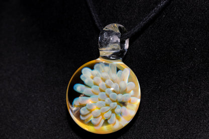 Cosmic Dot Implosion Pendant | Galaxy Floral Glass Necklace | Sea Anemone Inspired Jewelry | Handcrafted Art Glass