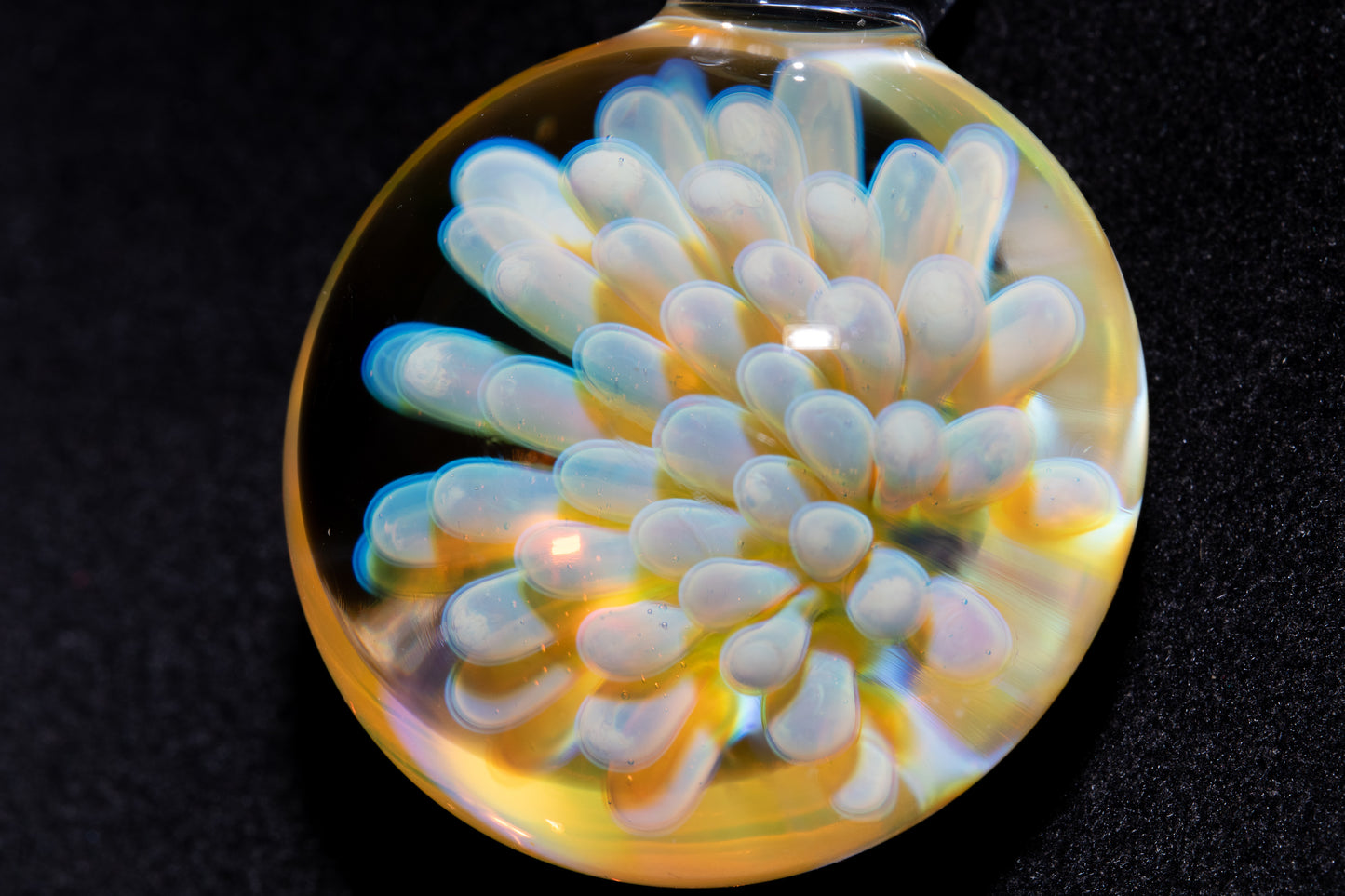 Cosmic Dot Implosion Pendant | Galaxy Floral Glass Necklace | Sea Anemone Inspired Jewelry | Handcrafted Art Glass