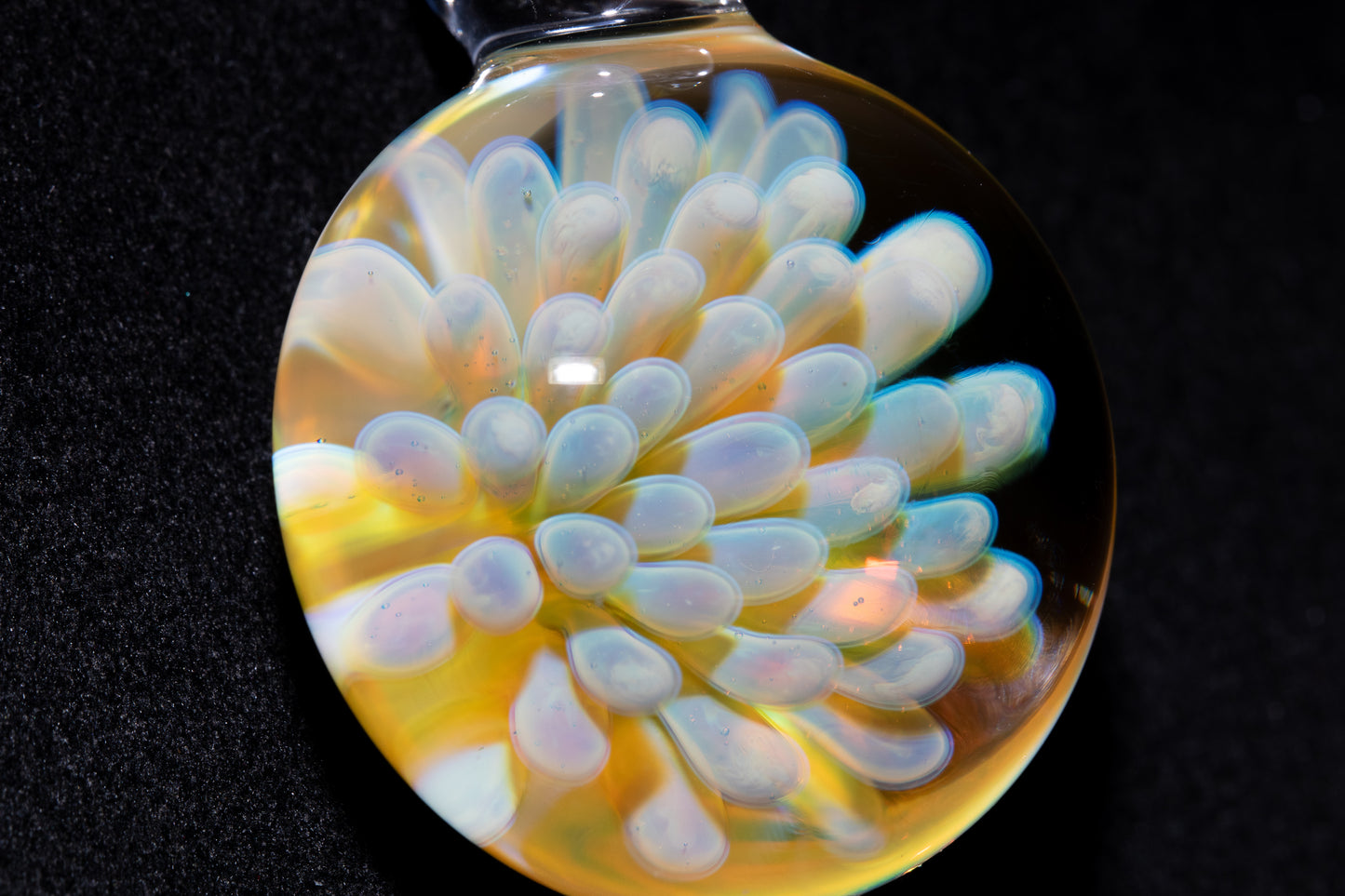 Cosmic Dot Implosion Pendant | Galaxy Floral Glass Necklace | Sea Anemone Inspired Jewelry | Handcrafted Art Glass
