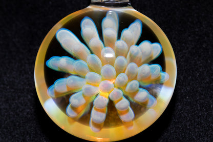 Cosmic Dot Implosion Pendant | Galaxy Floral Glass Necklace | Sea Anemone Inspired Jewelry | Handcrafted Art Glass