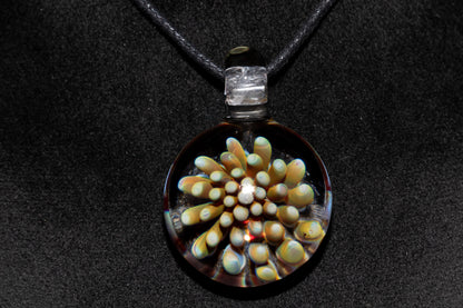 Galaxy Dot Implosion Pendant | Ocean-Inspired Glass Jewelry | Nebula Floral Necklace | Handblown Art Glass Gift