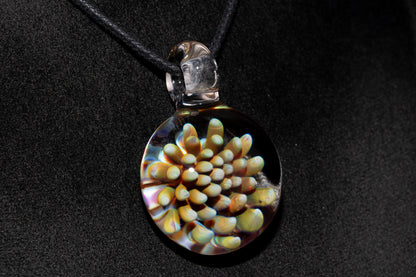 Galaxy Dot Implosion Pendant | Ocean-Inspired Glass Jewelry | Nebula Floral Necklace | Handblown Art Glass Gift