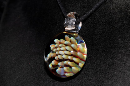 Galaxy Dot Implosion Pendant | Ocean-Inspired Glass Jewelry | Nebula Floral Necklace | Handblown Art Glass Gift