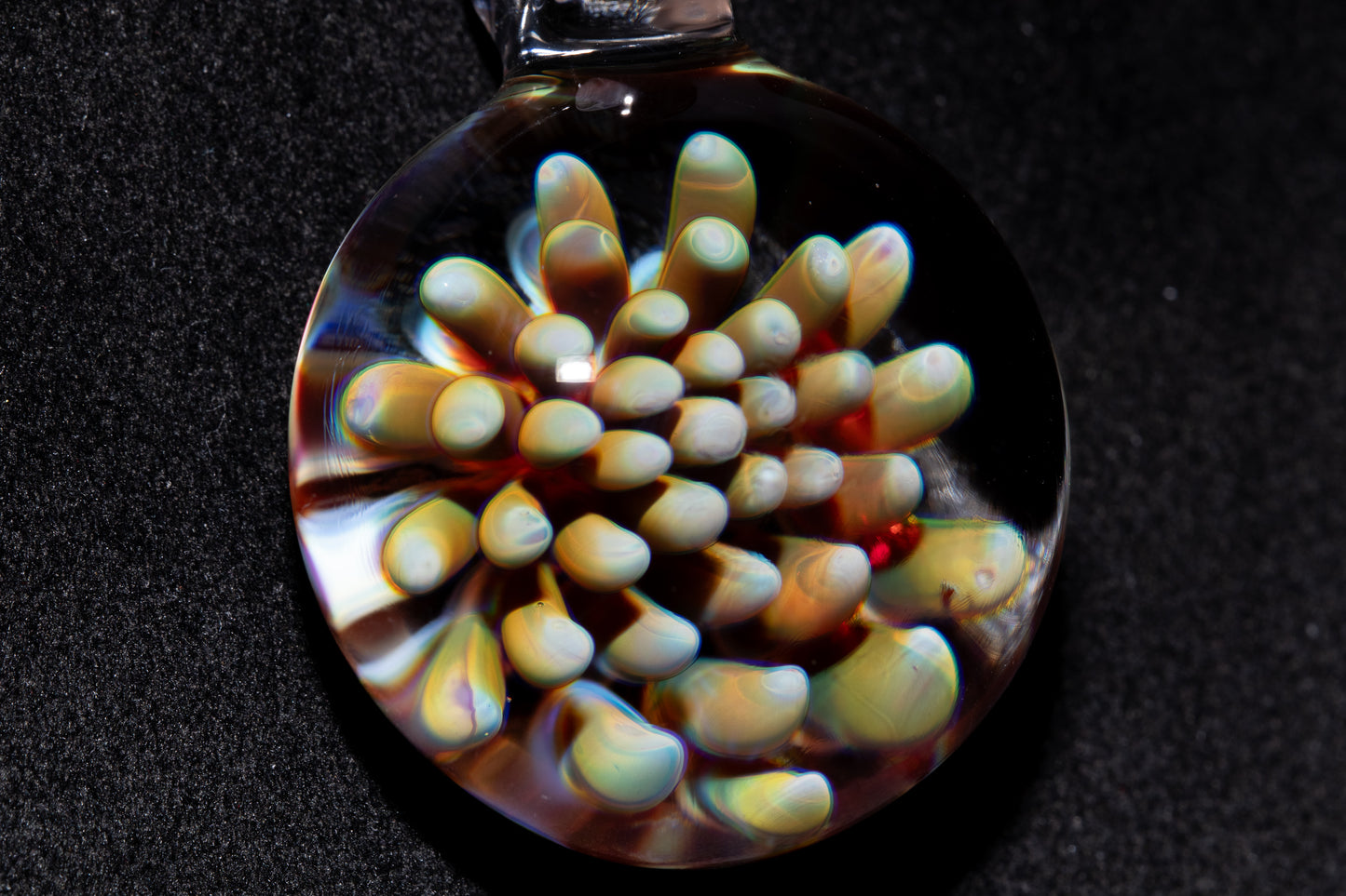 Galaxy Dot Implosion Pendant | Ocean-Inspired Glass Jewelry | Nebula Floral Necklace | Handblown Art Glass Gift