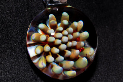 Galaxy Dot Implosion Pendant | Ocean-Inspired Glass Jewelry | Nebula Floral Necklace | Handblown Art Glass Gift