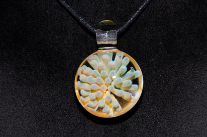 Floral Nebula Glass Pendant | Space Sea Anemone Jewelry | Artisan Handmade Necklace | Colorful Glass Art