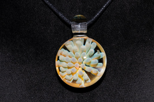 Floral Nebula Glass Pendant | Space Sea Anemone Jewelry | Artisan Handmade Necklace | Colorful Glass Art