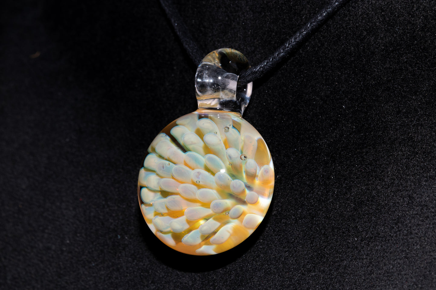 Floral Nebula Glass Pendant | Space Sea Anemone Jewelry | Artisan Handmade Necklace | Colorful Glass Art