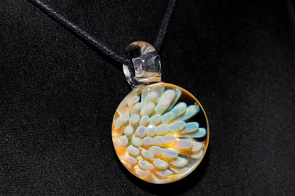 Floral Nebula Glass Pendant | Space Sea Anemone Jewelry | Artisan Handmade Necklace | Colorful Glass Art