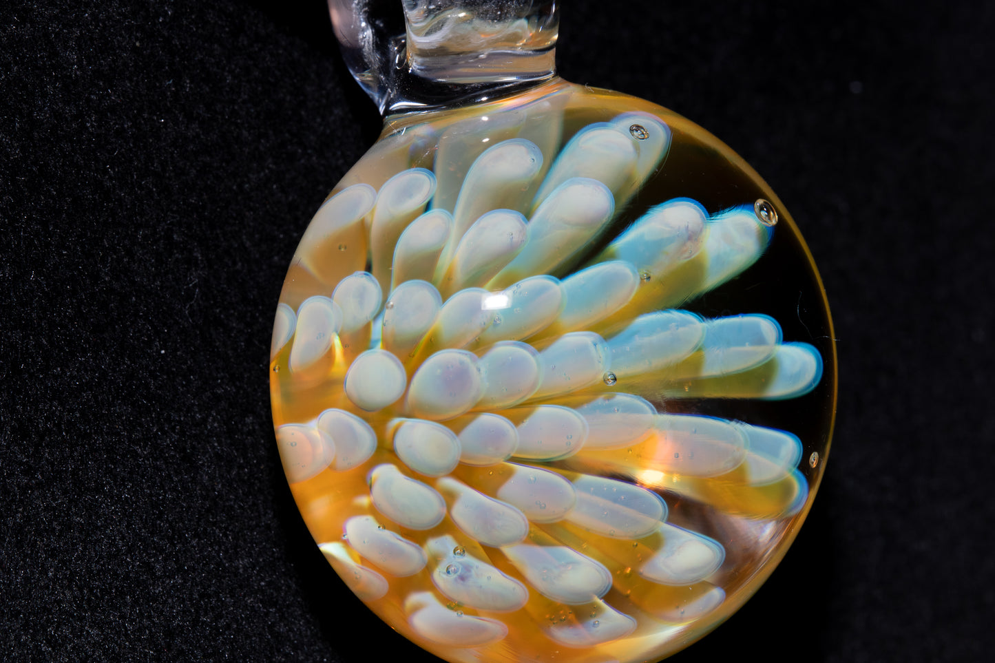 Floral Nebula Glass Pendant | Space Sea Anemone Jewelry | Artisan Handmade Necklace | Colorful Glass Art