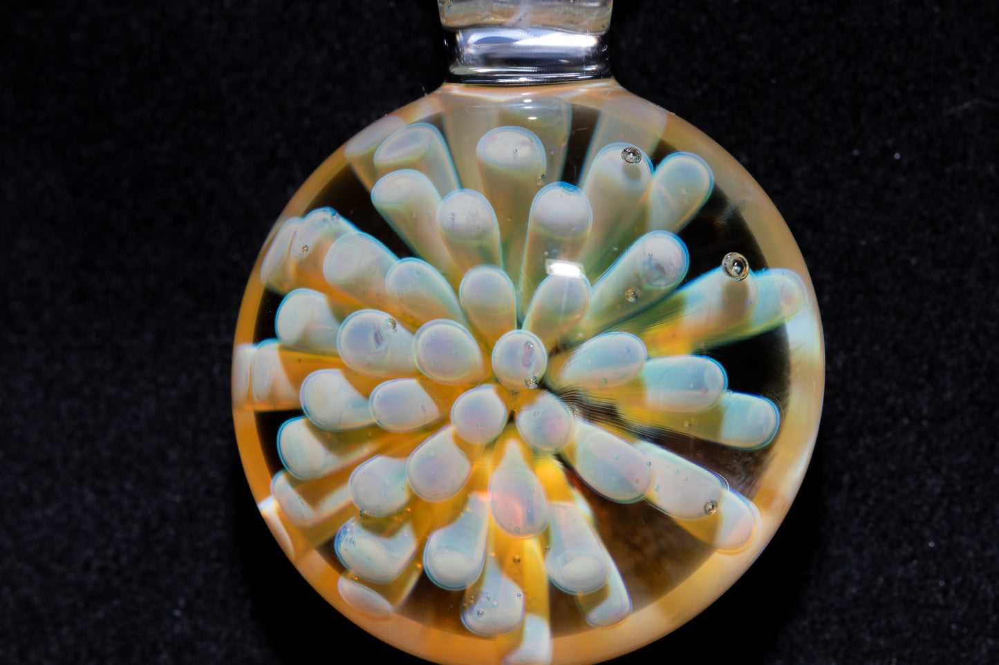 Floral Nebula Glass Pendant | Space Sea Anemone Jewelry | Artisan Handmade Necklace | Colorful Glass Art