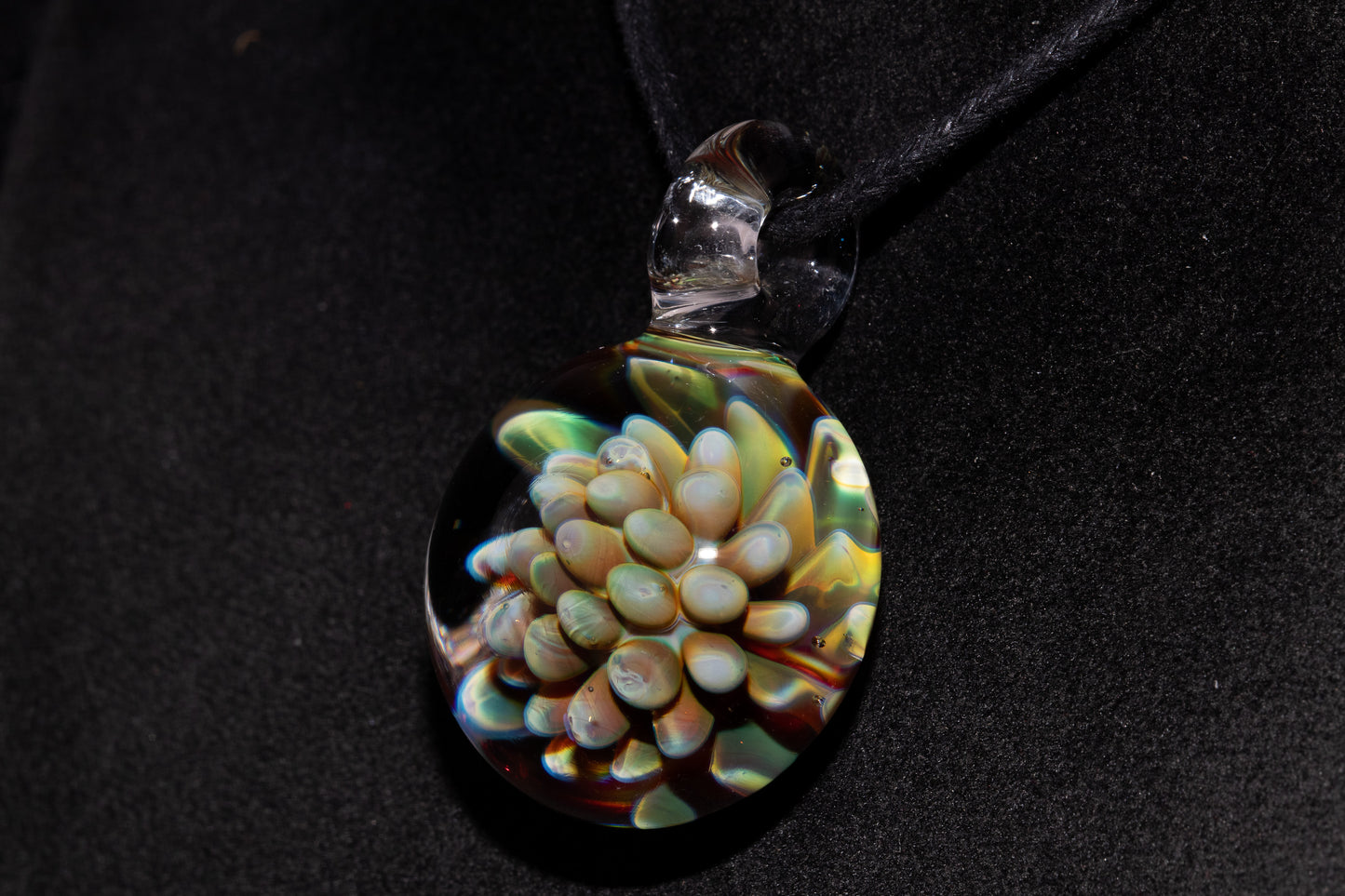 Cosmic Dot Implosion Pendant | Galaxy Floral Glass Necklace | Sea Anemone Inspired Jewelry | Handcrafted Art Glass