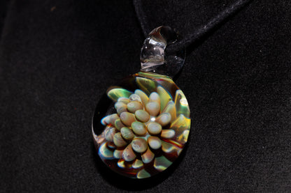 Cosmic Dot Implosion Pendant | Galaxy Floral Glass Necklace | Sea Anemone Inspired Jewelry | Handcrafted Art Glass