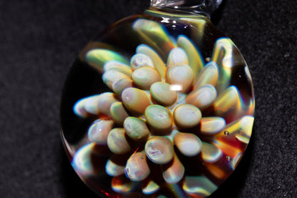 Cosmic Dot Implosion Pendant | Galaxy Floral Glass Necklace | Sea Anemone Inspired Jewelry | Handcrafted Art Glass